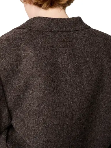 Miu Miu Women's Single-Breasted Light Shetland Wool Jacket - Brown - Size 4 | Thumbnail 5