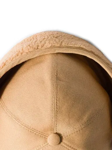 Miu Miu Women's Drill and Fleece Cap - Beige Khaki | Thumbnail 3 Miu Miu Women's Drill and Fleece Cap - Beige Khaki | Thumbnail 3