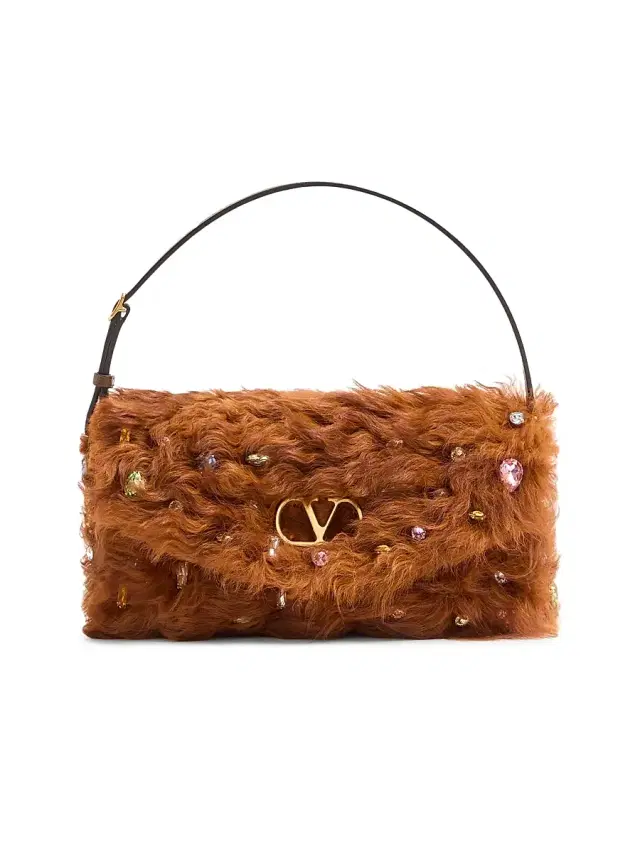 Valentino Garavani Women's Devain Small Clutch in Lamb with Rhinestones