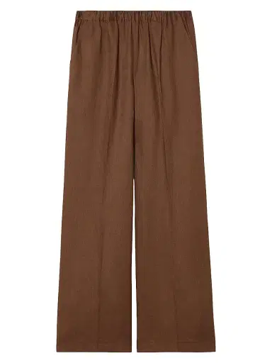 Marina Rinaldi Women's Linen Canvas Trousers - Cocoa - Size 16 | Thumbnail 1
