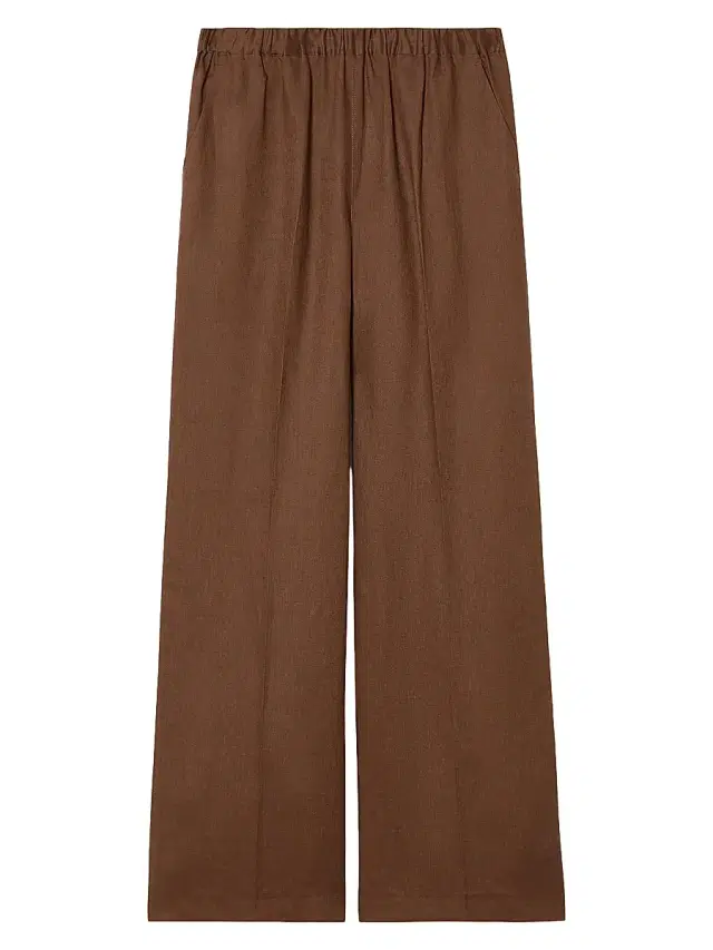 Women's Linen Canvas Trousers - Cocoa