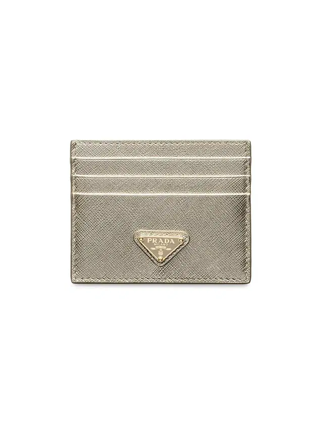 Prada Women's Saffiano Leather Card Holder - Gold