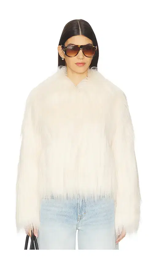 LoveShackFancy Fallon Faux Fur Jacket