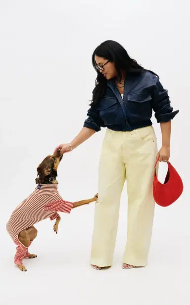 Little Beast Stretch-Cotton Dog Onesie - Stripe | Thumbnail 4