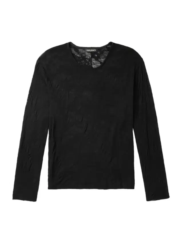 Floral-Jacquard Merino Wool-Gauze Sweater - Men