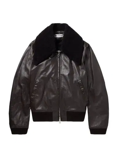 Our Legacy Pharos Wool-Blend Trimmed Leather Bomber Jacket - Men | Thumbnail 1