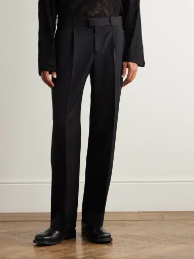 Our Legacy Slack Tapered Pleated Virgin Wool-Gabardine Suit Trousers - Men | Thumbnail 3 Our Legacy Slack Tapered Pleated Virgin Wool-Gabardine Suit Trousers - Men | Thumbnail 3