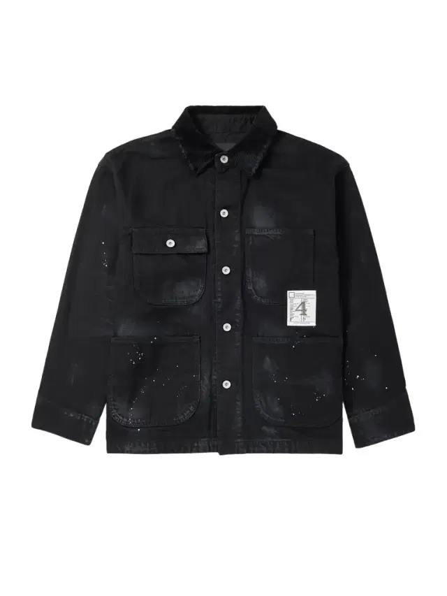 Corduroy-Trimmed Paint-Splattered Denim Jacket - Men