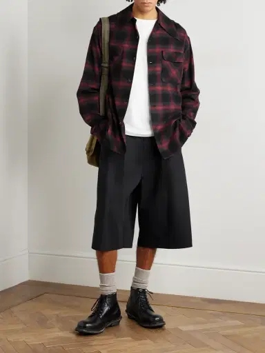 KAPITAL Camp-Collar Checked Cotton-Blend Flannel Shirt - Men | Thumbnail 2