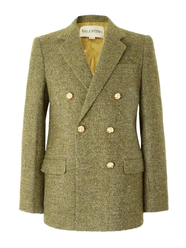 Valentino Garavani Double-Breasted Wool-Blend Bouclé Blazer - Men