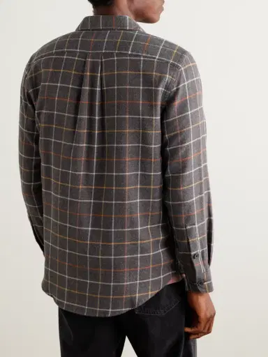 Portuguese Flannel Log Checked Organic Cotton-Flannel Shirt - Men | Thumbnail 3