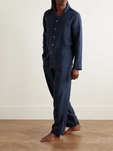 Derek Rose Sicily 1 Linen Pyjama Set - Men | Thumbnail 2