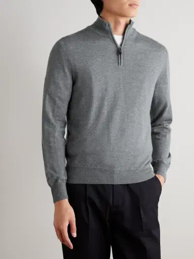 Canali Wool Half-Zip Sweater - Men | Thumbnail 3