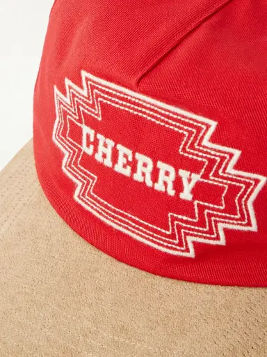 Cherry Los Angeles Navajo Suede-Trimmed Logo-Embroidered Twill Baseball Cap - Men | Thumbnail 4 Cherry Los Angeles Navajo Suede-Trimmed Logo-Embroidered Twill Baseball Cap - Men | Thumbnail 4
