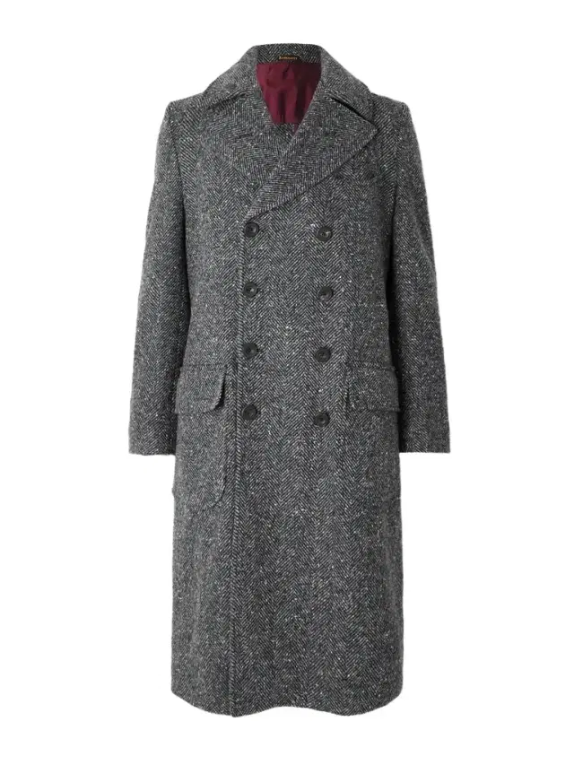 Double-Breasted Belted Virgin Wool and Cashmere-Blend Coat - Men