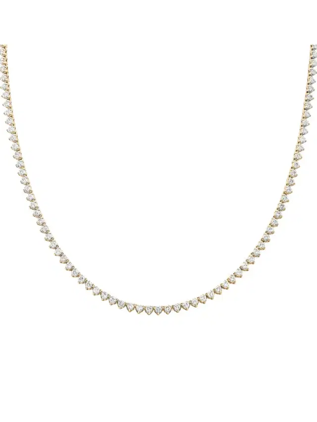 Wish Fine Jewelry 6.12ct Diamond 18K Gold Jenny Tennis Necklace