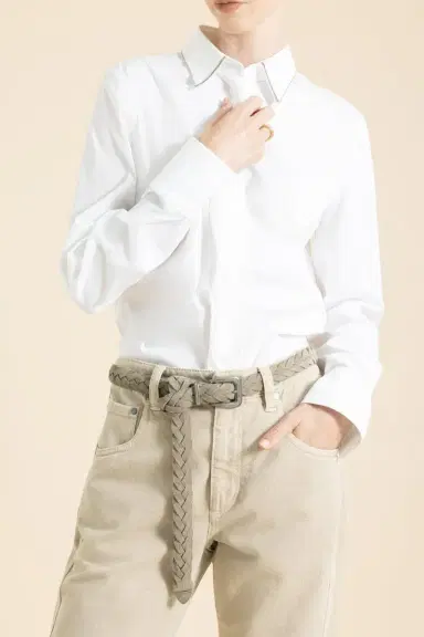 Brunello Cucinelli Longsleeve Cotton Poplin Shirt | Thumbnail 2