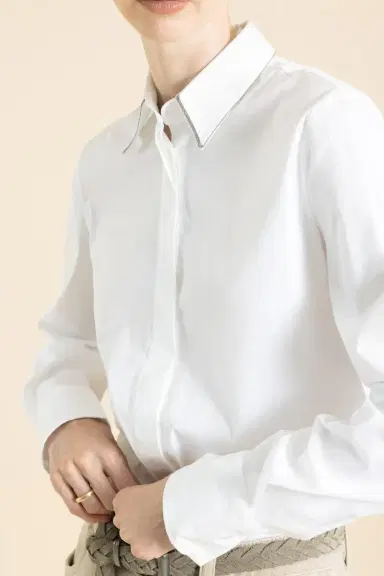 Brunello Cucinelli Longsleeve Cotton Poplin Shirt | Thumbnail 3