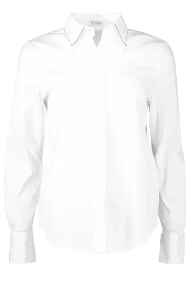Brunello Cucinelli Longsleeve Cotton Poplin Shirt | Thumbnail 1