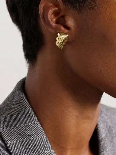 Anita Ko Croissant 18-karat Gold Earrings | Thumbnail 2