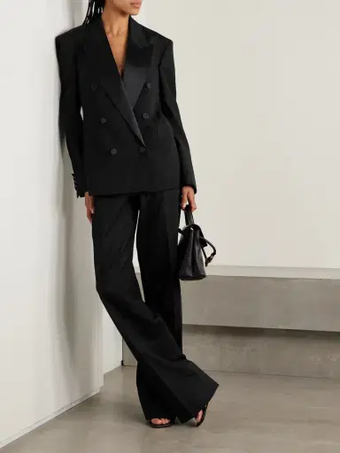 Stella McCartney Oversized Double-breasted Satin-trimmed Wool Blazer | Thumbnail 2