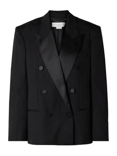 Stella McCartney Oversized Double-breasted Satin-trimmed Wool Blazer | Thumbnail 1