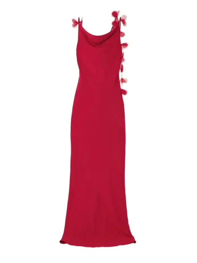 Nymeria Open-back Organza-trimmed Silk-blend Satin Maxi Dress