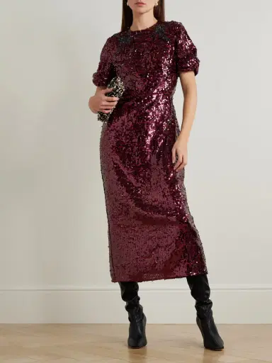 Erdem Embellished Sequined Georgette Midi Dress | Thumbnail 2 Erdem Embellished Sequined Georgette Midi Dress | Thumbnail 2