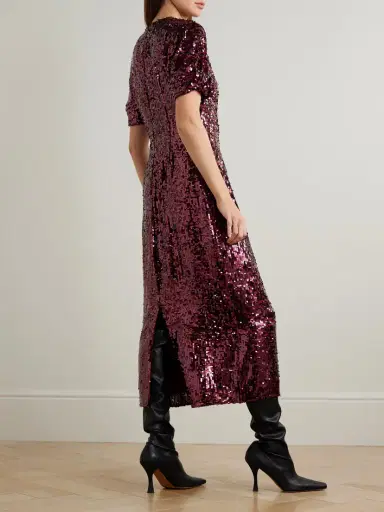 Erdem Embellished Sequined Georgette Midi Dress | Thumbnail 3 Erdem Embellished Sequined Georgette Midi Dress | Thumbnail 3