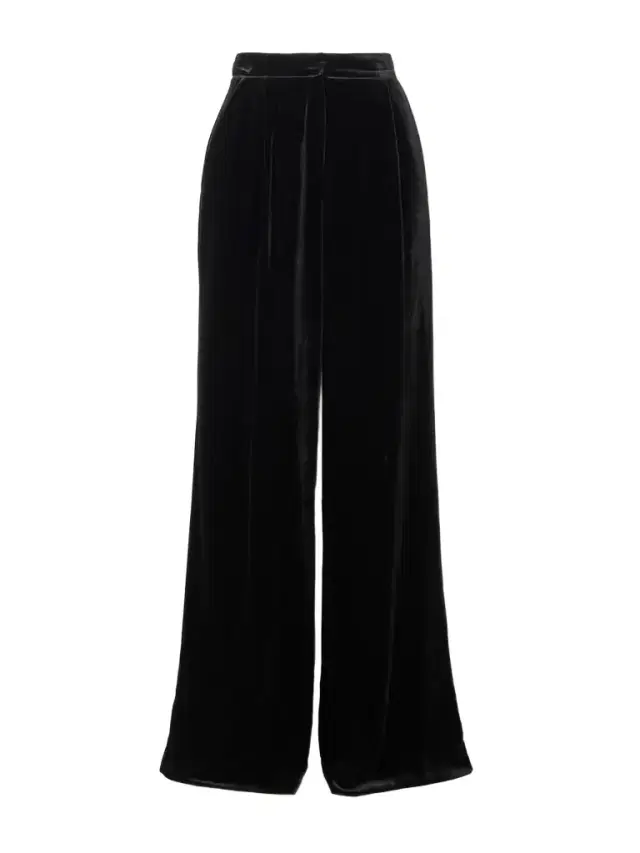 Satin-trimmed Velvet Wide-leg Pants