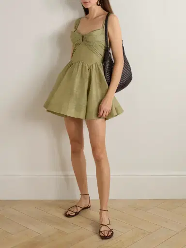 Zimmermann Rebellion Linen And Silk-blend Mini Dress | Thumbnail 2 Zimmermann Rebellion Linen And Silk-blend Mini Dress | Thumbnail 2