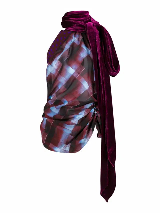 Dries Van Noten Cevira Viscose Halterneck Top