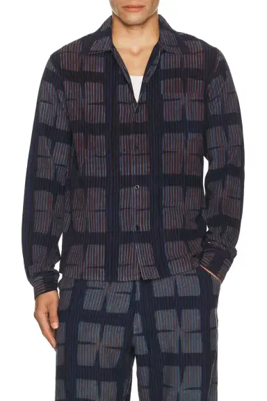 Kardo Chintan Block Print Boxy Fit Long Sleeve Shirt | Thumbnail 1