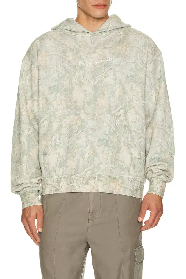Museum of Peace and Quiet Wordmark Camo Distressed Hoodie