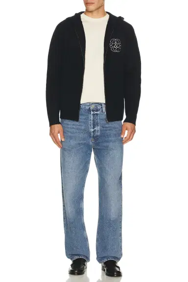 Museum of Peace and Quiet Symbol Mohair Zip-Up Hoodie | Thumbnail 4