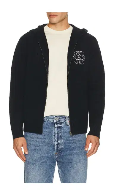 Museum of Peace and Quiet Symbol Mohair Zip-Up Hoodie | Thumbnail 1