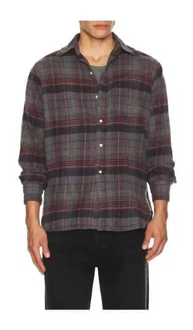 Beams Plus Open Collar Brushed Satin Plaid Shirt | Thumbnail 5