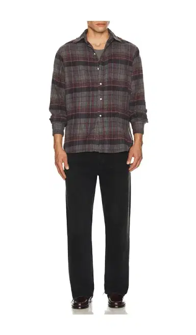 Beams Plus Open Collar Brushed Satin Plaid Shirt | Thumbnail 6