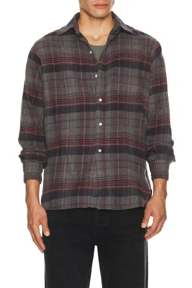 Beams Plus Open Collar Brushed Satin Plaid Shirt | Thumbnail 1