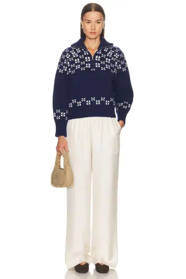 Calle Del Mar Winter Fair Isle Half Zip Sweater | Thumbnail 4