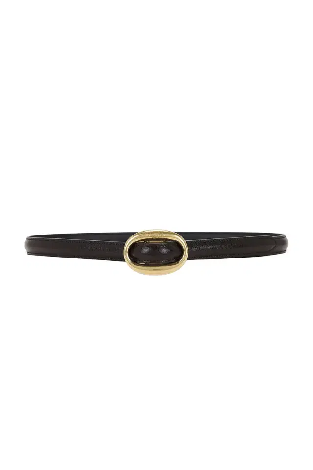 Saint Laurent Oval Buckle Thin Belt