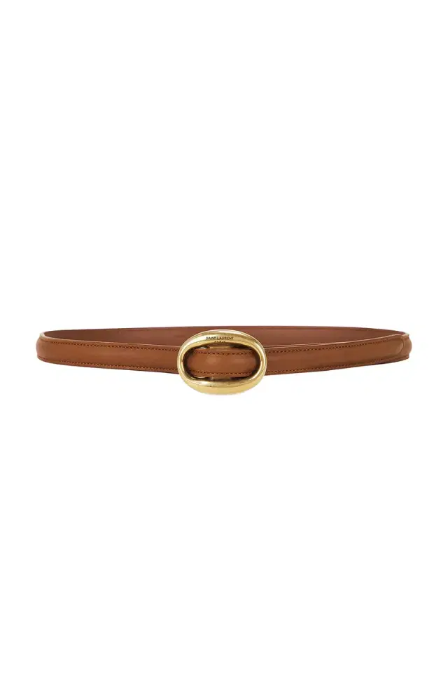 Saint Laurent Oval Buckle Thin Belt