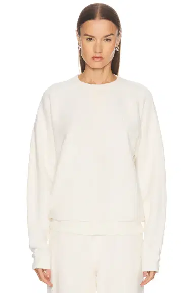 ÉTERNE Classic Reverse French Terry Crew Sweatshirt | Thumbnail 1