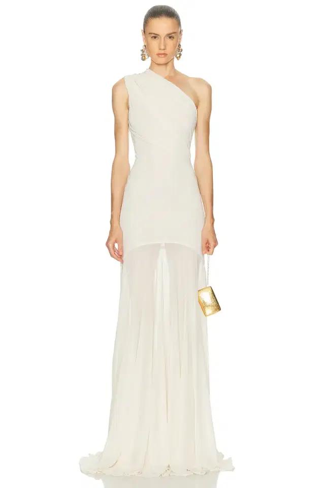 Atlein One Shoulder Draped Dress