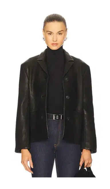 GRLFRND Marlo Leather Blazer | Thumbnail 1 GRLFRND Marlo Leather Blazer | Thumbnail 1