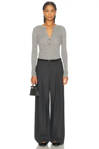 SPRWMN Henley Long Sleeve Top | Thumbnail 4