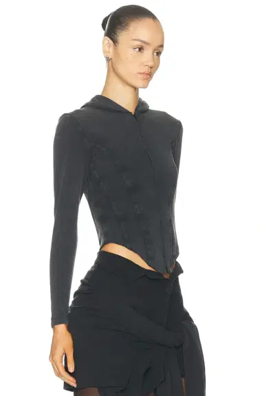 Balenciaga Corseted Zip Up Hoodie | Thumbnail 2