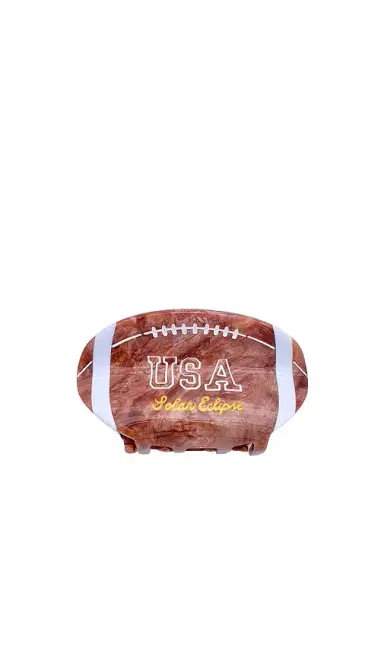 Solar Eclipse Hand-Painted Game Day Football Claw Hair Clip | Thumbnail 1