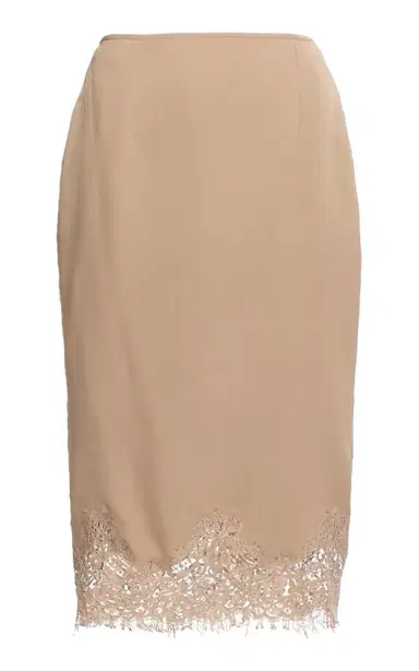 Elie Saab Double Georgette/Lace Border Midi Skirt | Thumbnail 1 Elie Saab Double Georgette/Lace Border Midi Skirt | Thumbnail 1