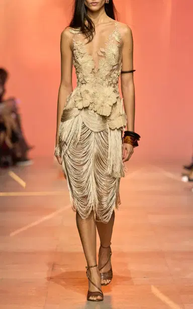 Elie Saab Rafia Embroidery On Tulle Top | Thumbnail 2